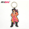 2d custom shaped pvc soft rubber keychains